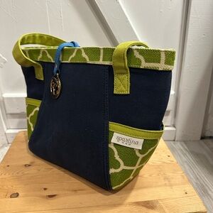 Spartina 449 Navy and Lime Green Tote